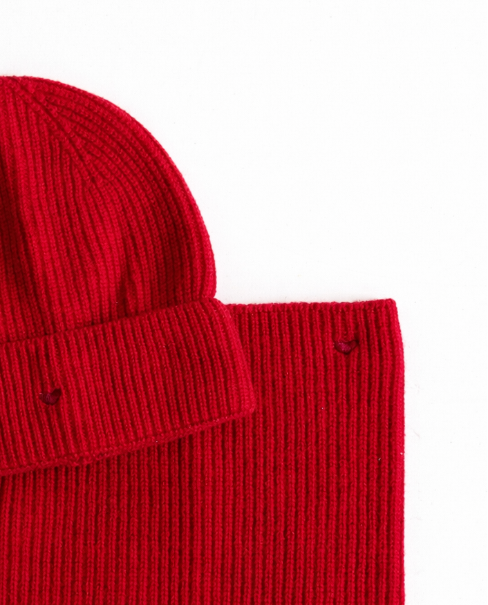 love red HEART beanie wool KIDS