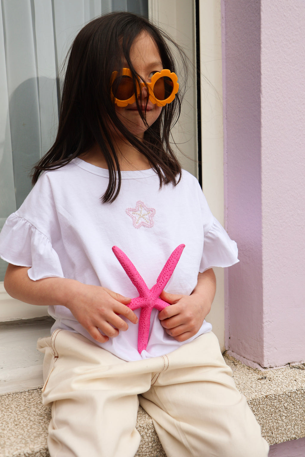 little STARFISH t-shirt white loose fit