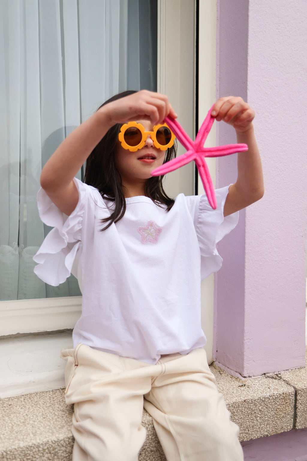 little STARFISH t-shirt white loose fit