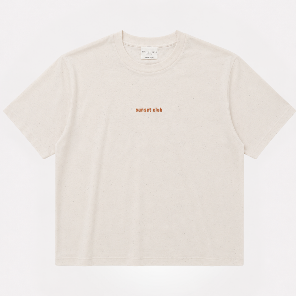off white SUNSET CLUB loose fit