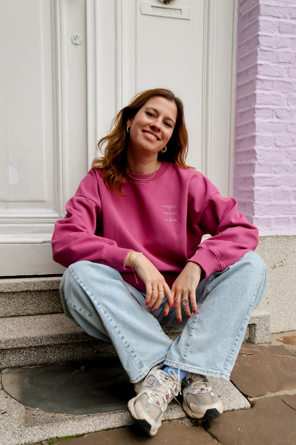 berry pink MAMA loose fit
