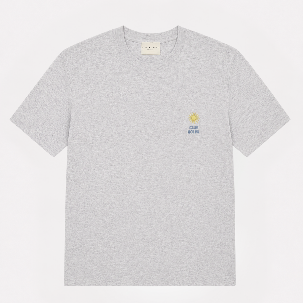men t-shirt grey CLUB SOLEIL embroidery men