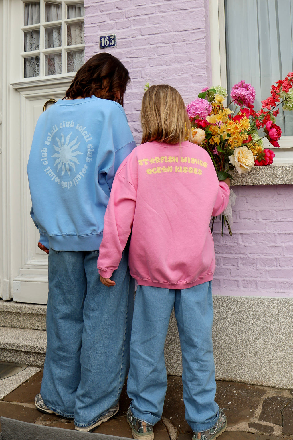 light blue CLUB SOLEIL SUN sweatshirt loose fit
