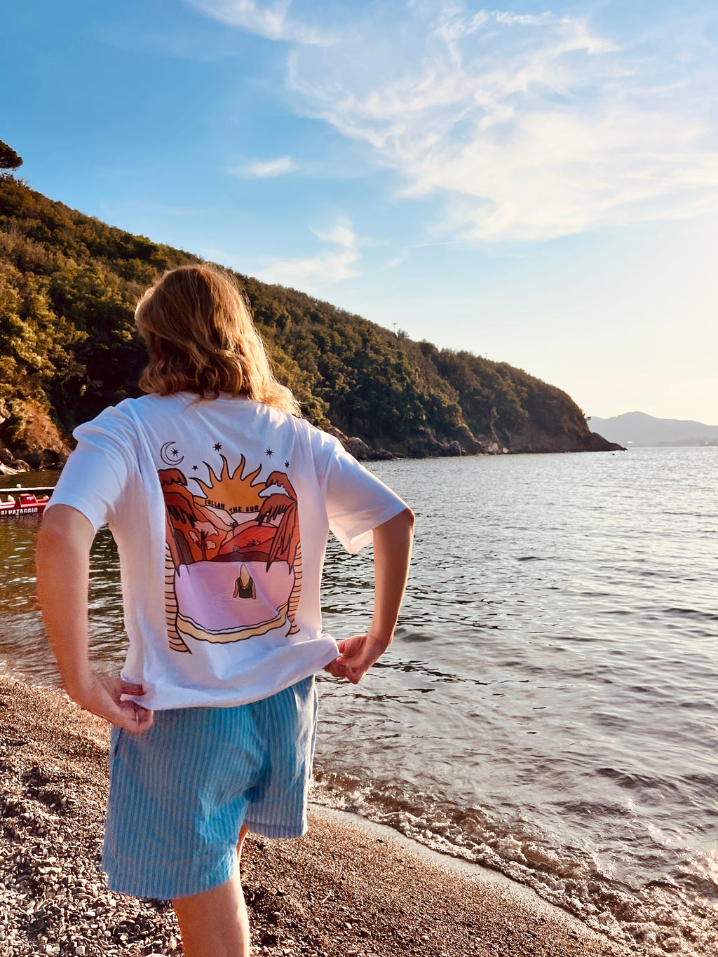white FOLLOW the SUN loose fit