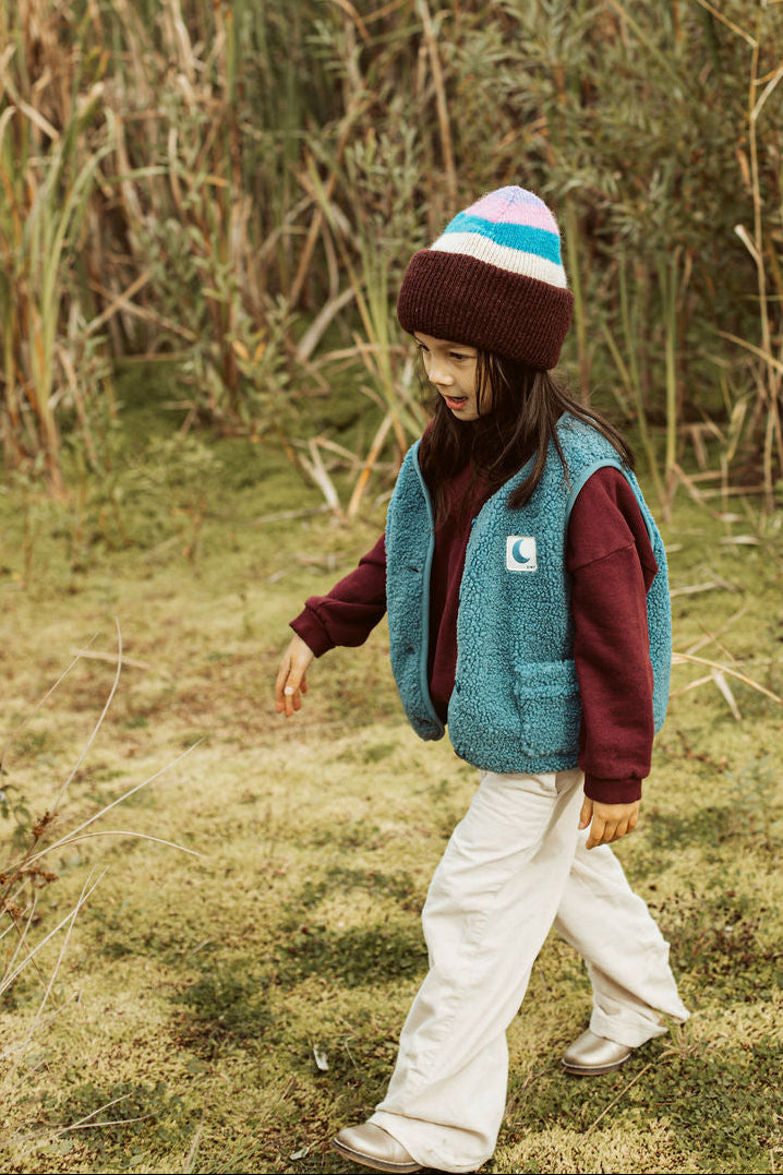 little sleeveless teddy VEST bright blue