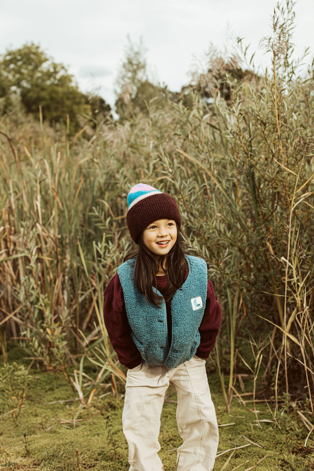 little sleeveless teddy VEST bright blue
