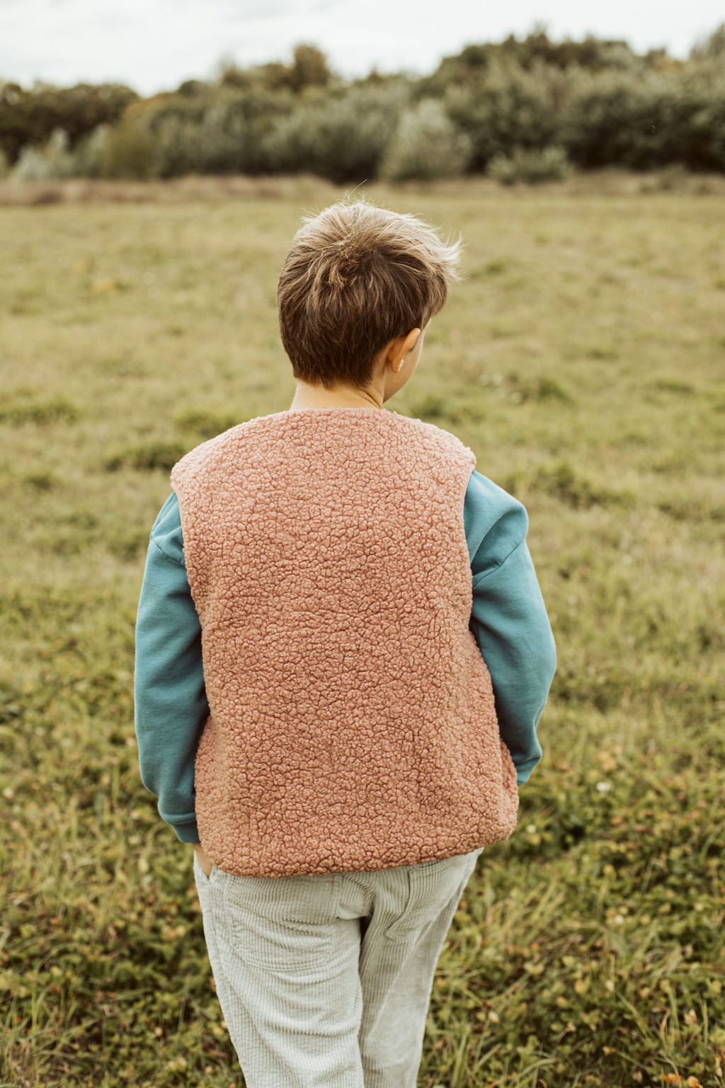 little sleeveless teddy VEST soft rose