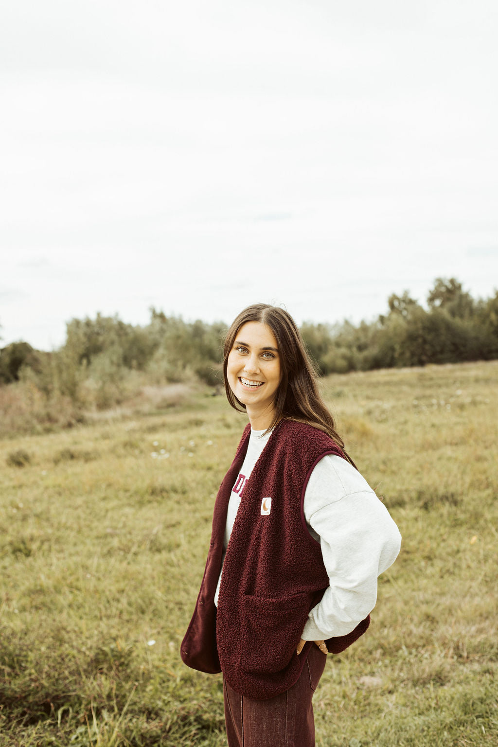 women sleeveless teddy VEST burgundy