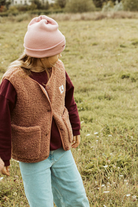 little sleeveless teddy VEST soft rose