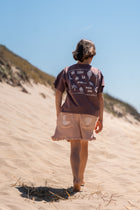 little warm brown LIFE IS MAGICAL t-shirt loose fit