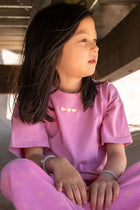 little HEARTS t-shirt pink loose fit