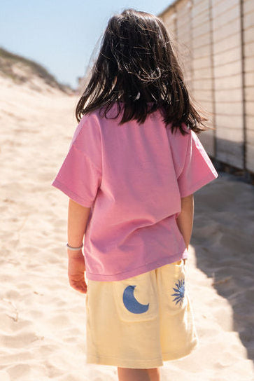 little HEARTS t-shirt pink loose fit
