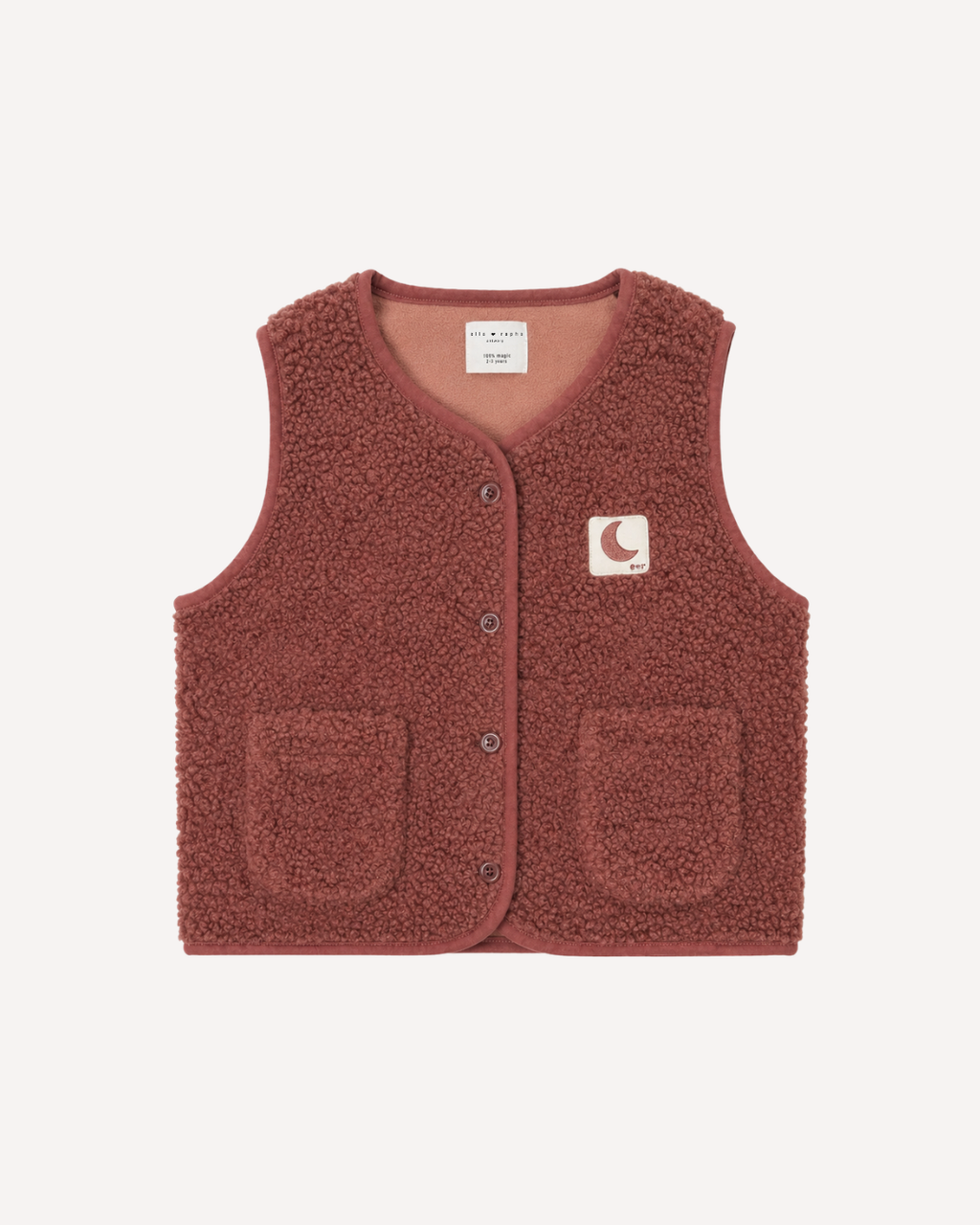 little sleeveless teddy VEST soft rose