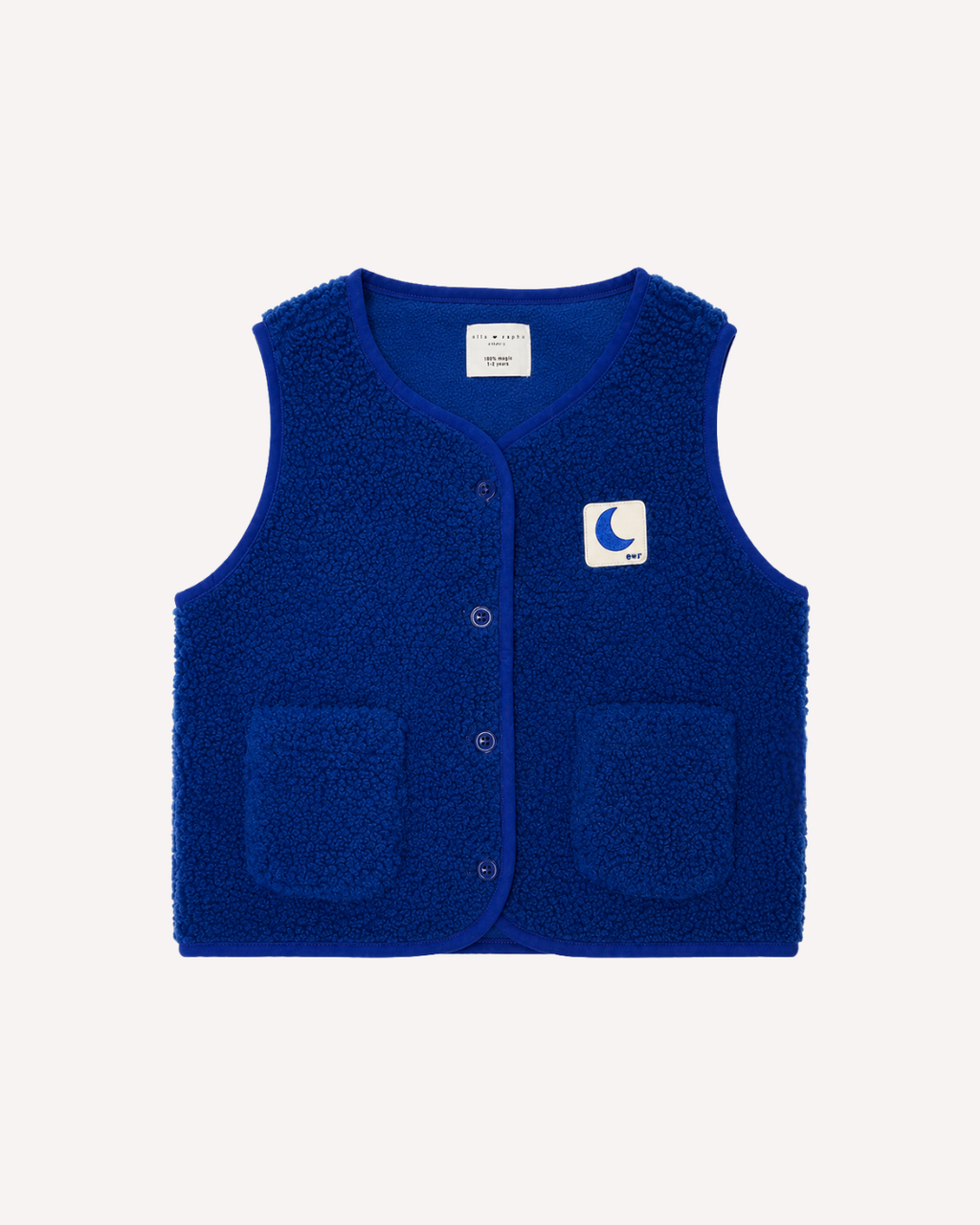 little sleeveless teddy VEST santorini blue