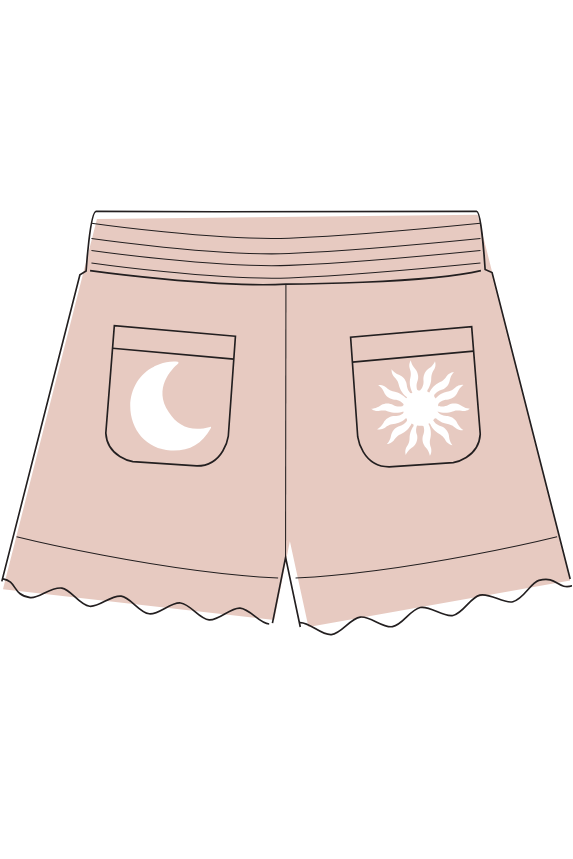 little terry ruffle SHORTS pink