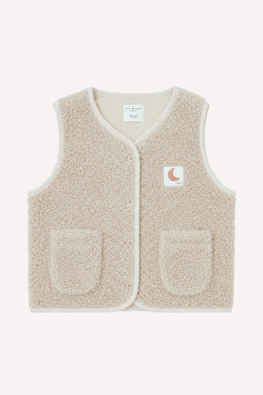 little sleeveless teddy VEST beige