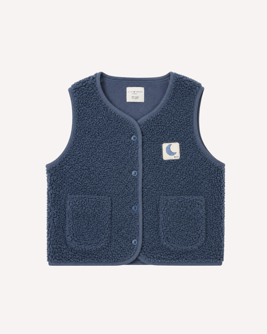 little sleeveless teddy VEST bright blue
