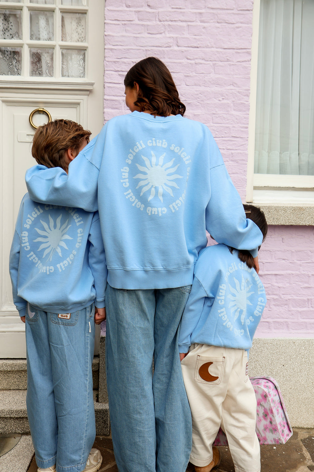 light blue CLUB SOLEIL SUN sweatshirt loose fit