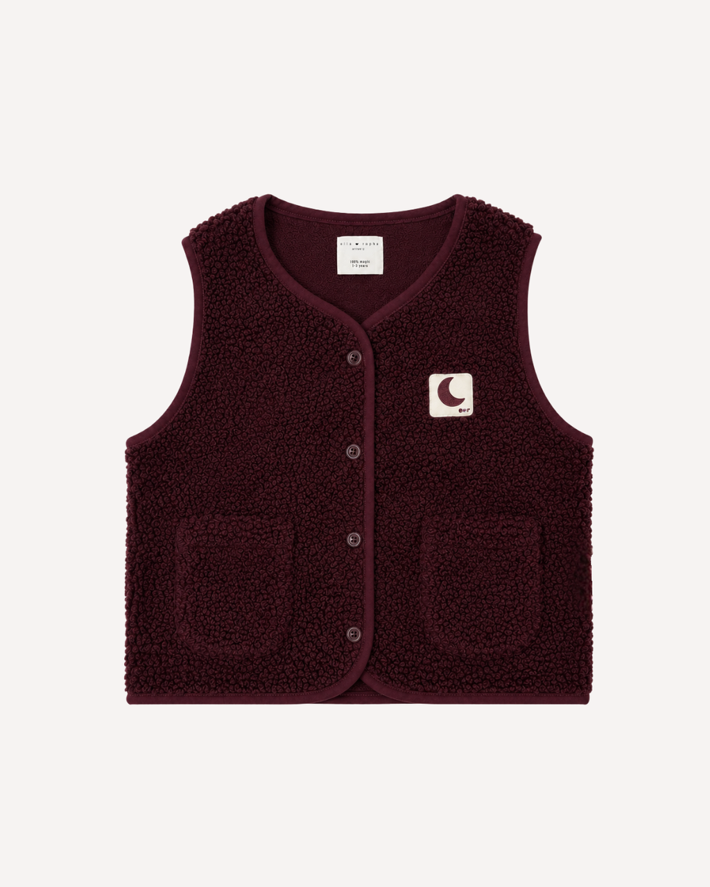 little sleeveless teddy VEST burgundy