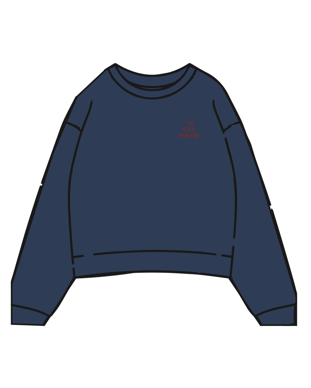 little ink blue TO THE MOON CIRCLE loose fit sweatshirt
