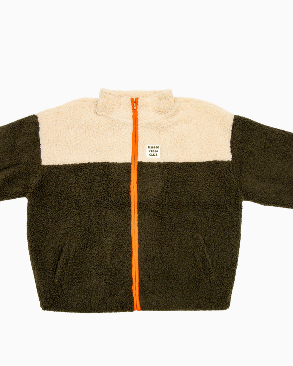women teddy JACKET orange khaki