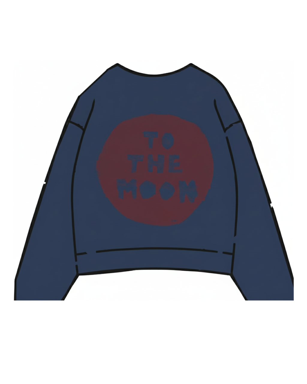little ink blue TO THE MOON CIRCLE loose fit sweatshirt