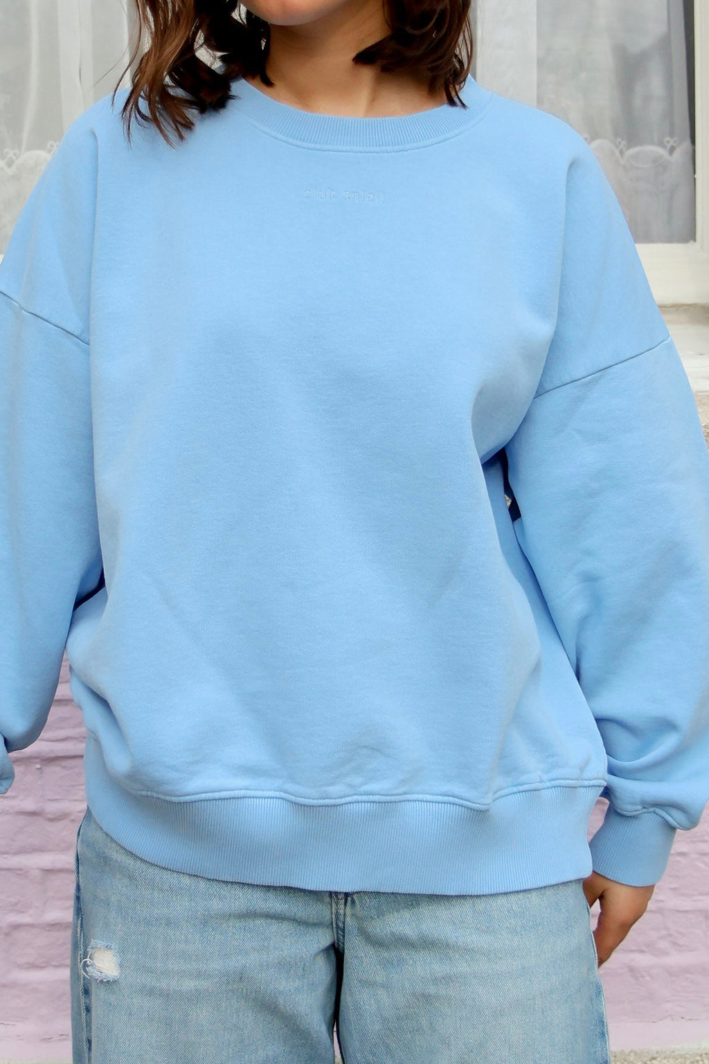 light blue CLUB SOLEIL sweatshirt loose fit
