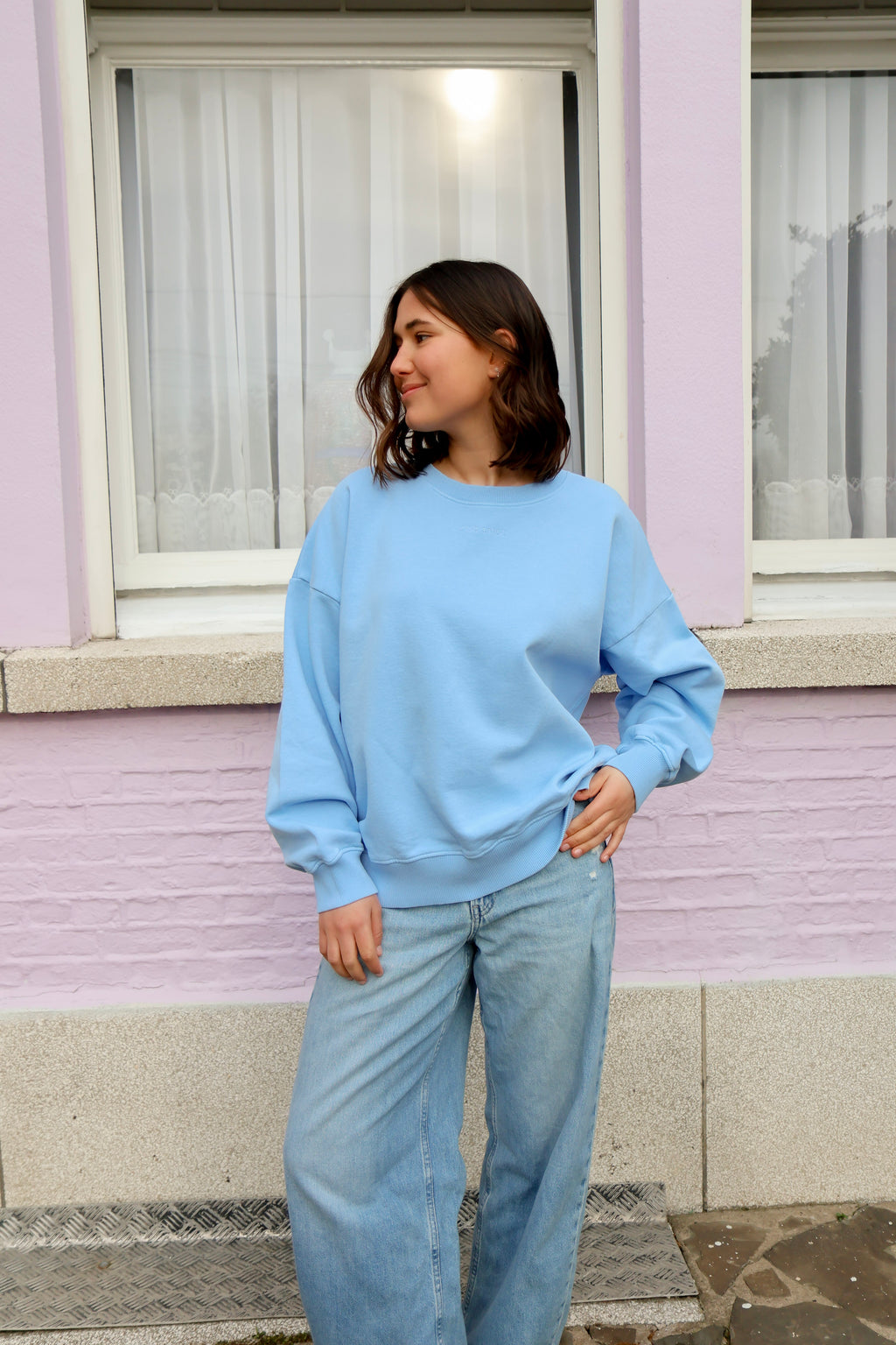 light blue CLUB SOLEIL sweatshirt loose fit