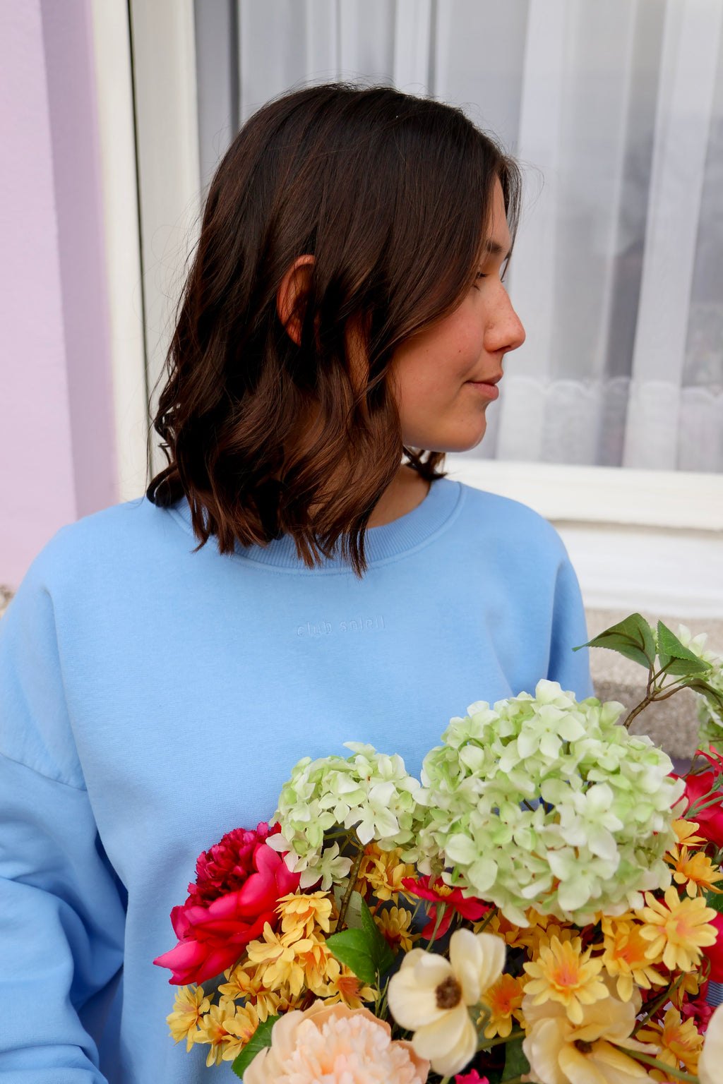 light blue CLUB SOLEIL sweatshirt loose fit