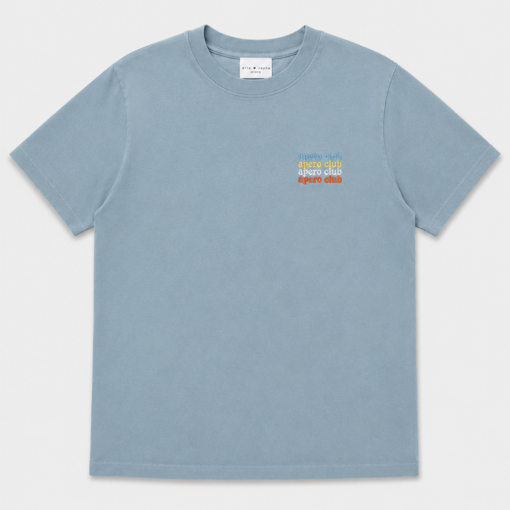 men APERO CLUB washed blue t-shirt