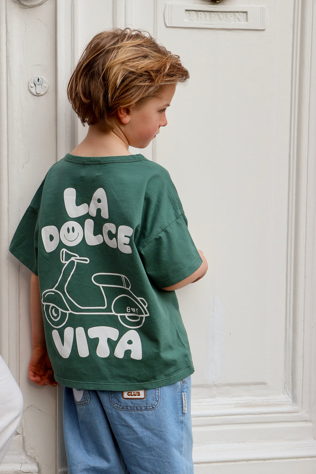 little green LA DOLCE VITA t-shirt loose fit