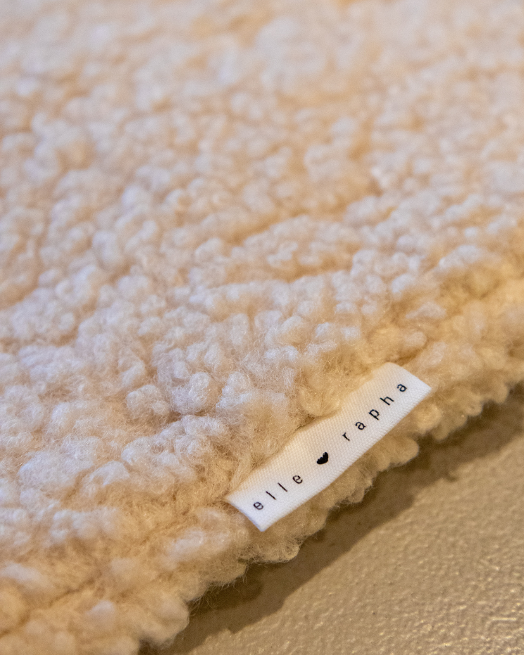 beige MOON teddy laptop sleeve