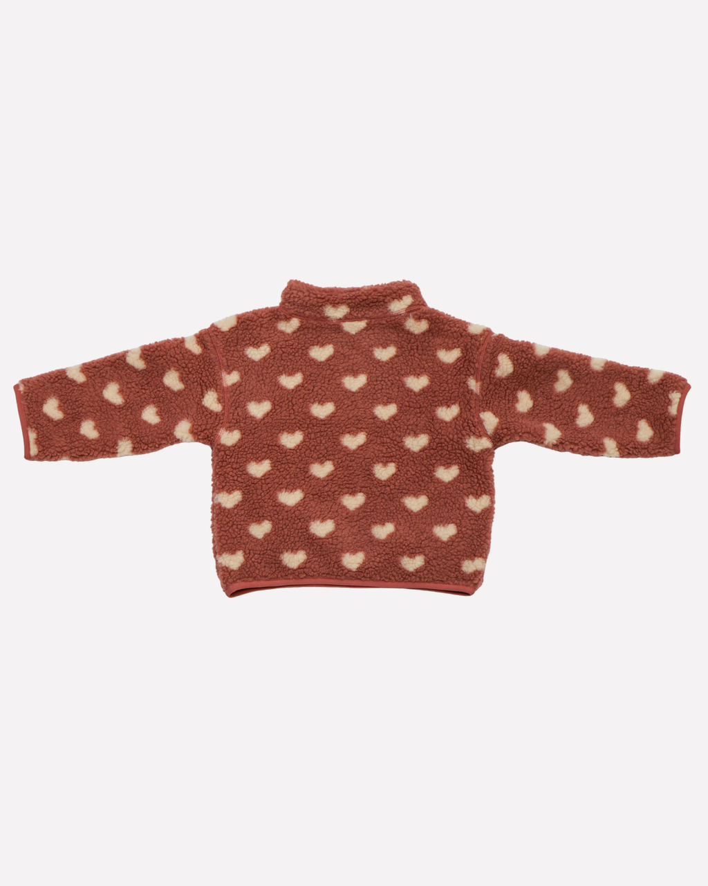 little teddy HEART half-zip sweatshirt