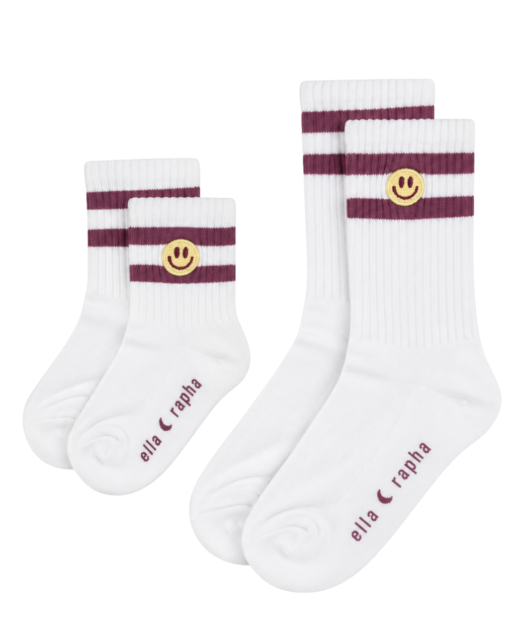 purple SMILEY kids socks