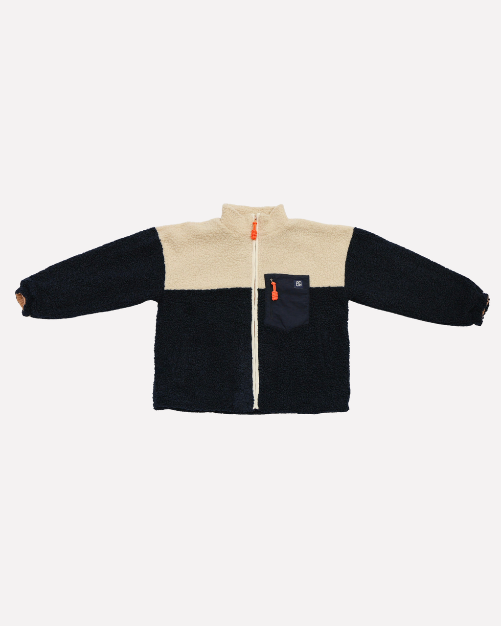 men BEIGE NAVY teddy JACKET loose fit
