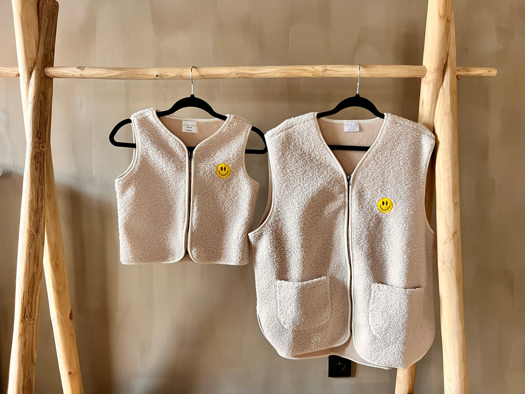 little teddy SMILEY VEST ecru
