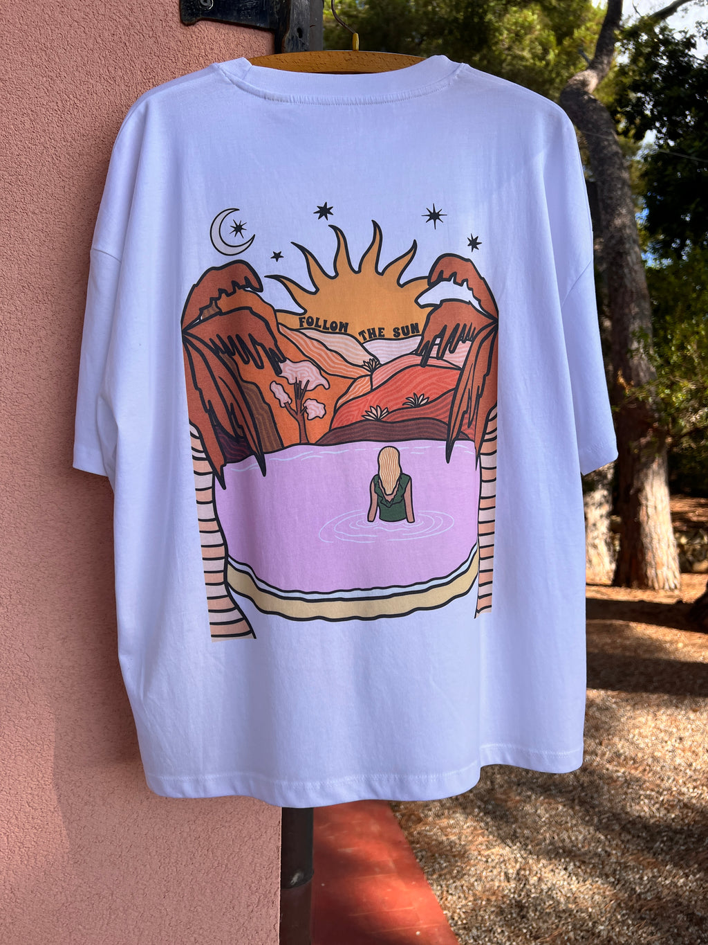 white FOLLOW the SUN loose fit