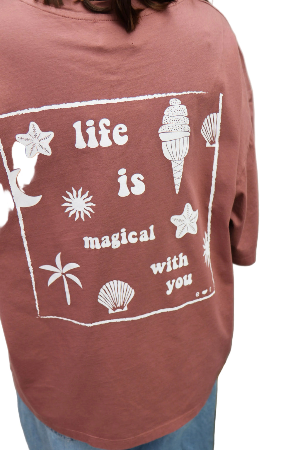 brown MAGICAL LIFE t-shirt loose fit