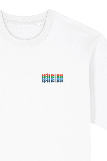 white APRES SKI CLUB t-shirt (loose fit)