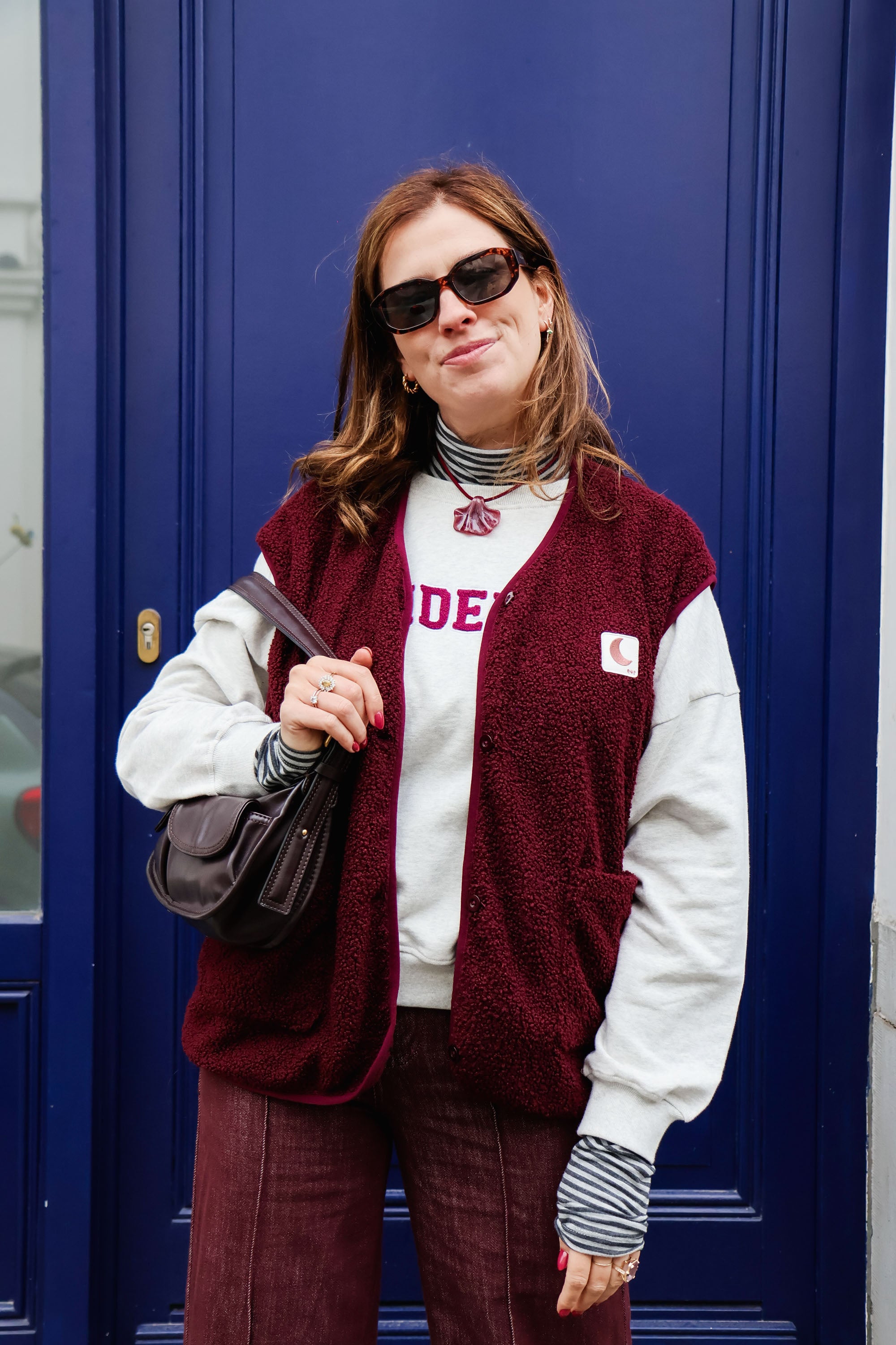 women sleeveless teddy VEST - burgundy | ella and rapha – antwerp