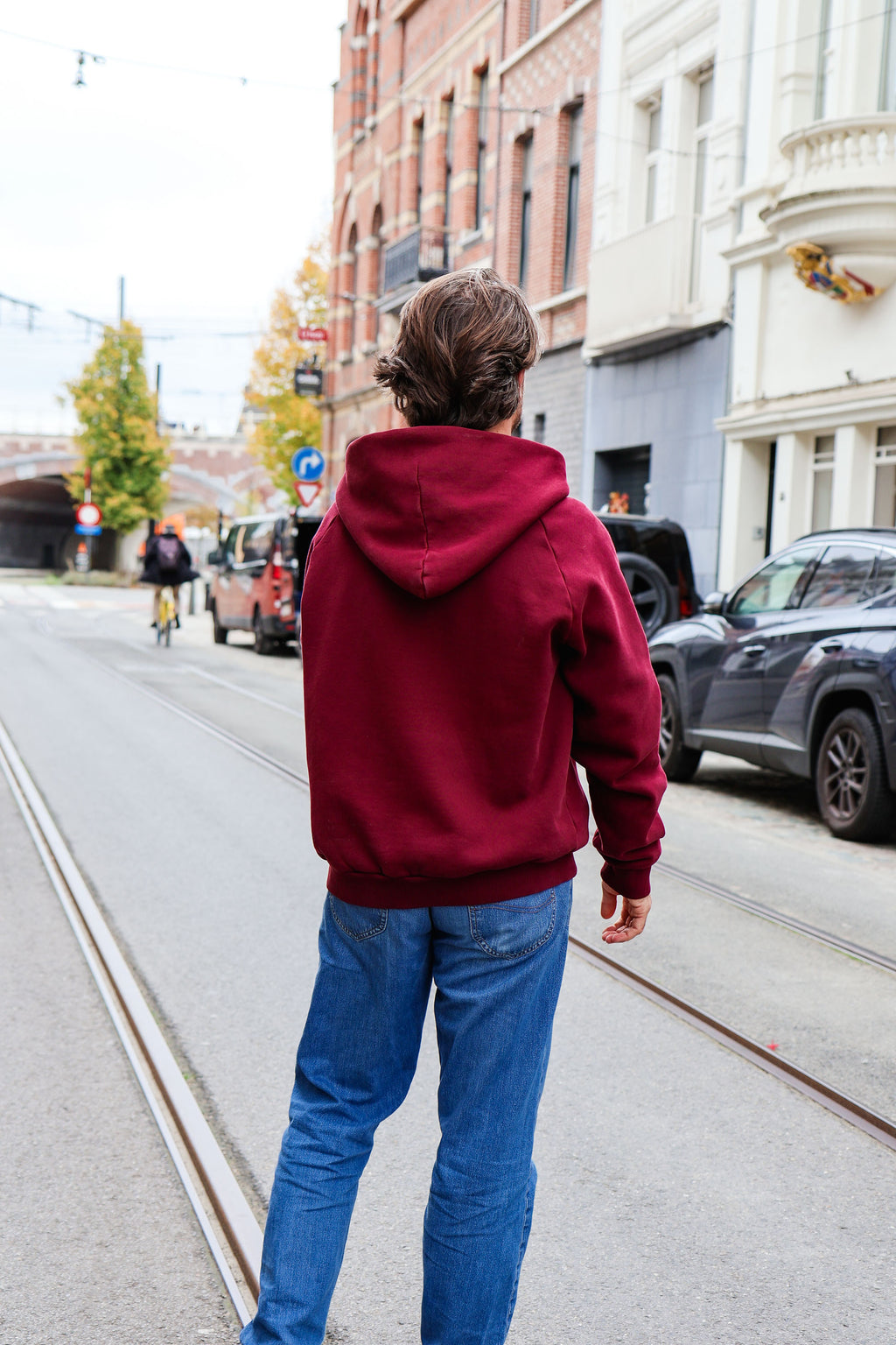 burgundy SMILEY hoodie - men