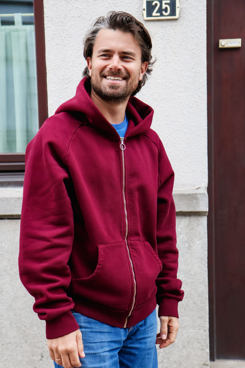 burgundy MOON hoodie - men