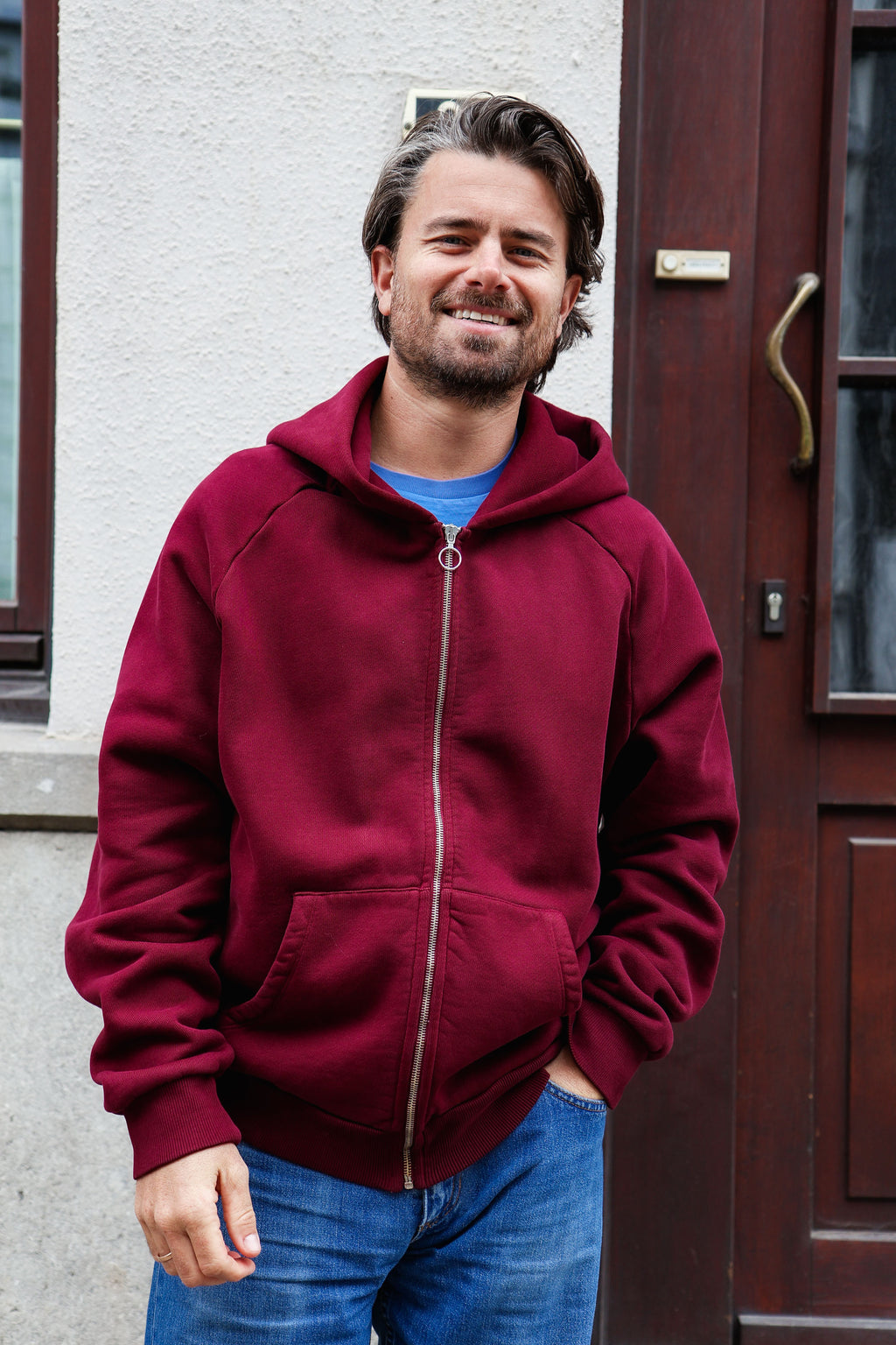 burgundy MOON hoodie - men