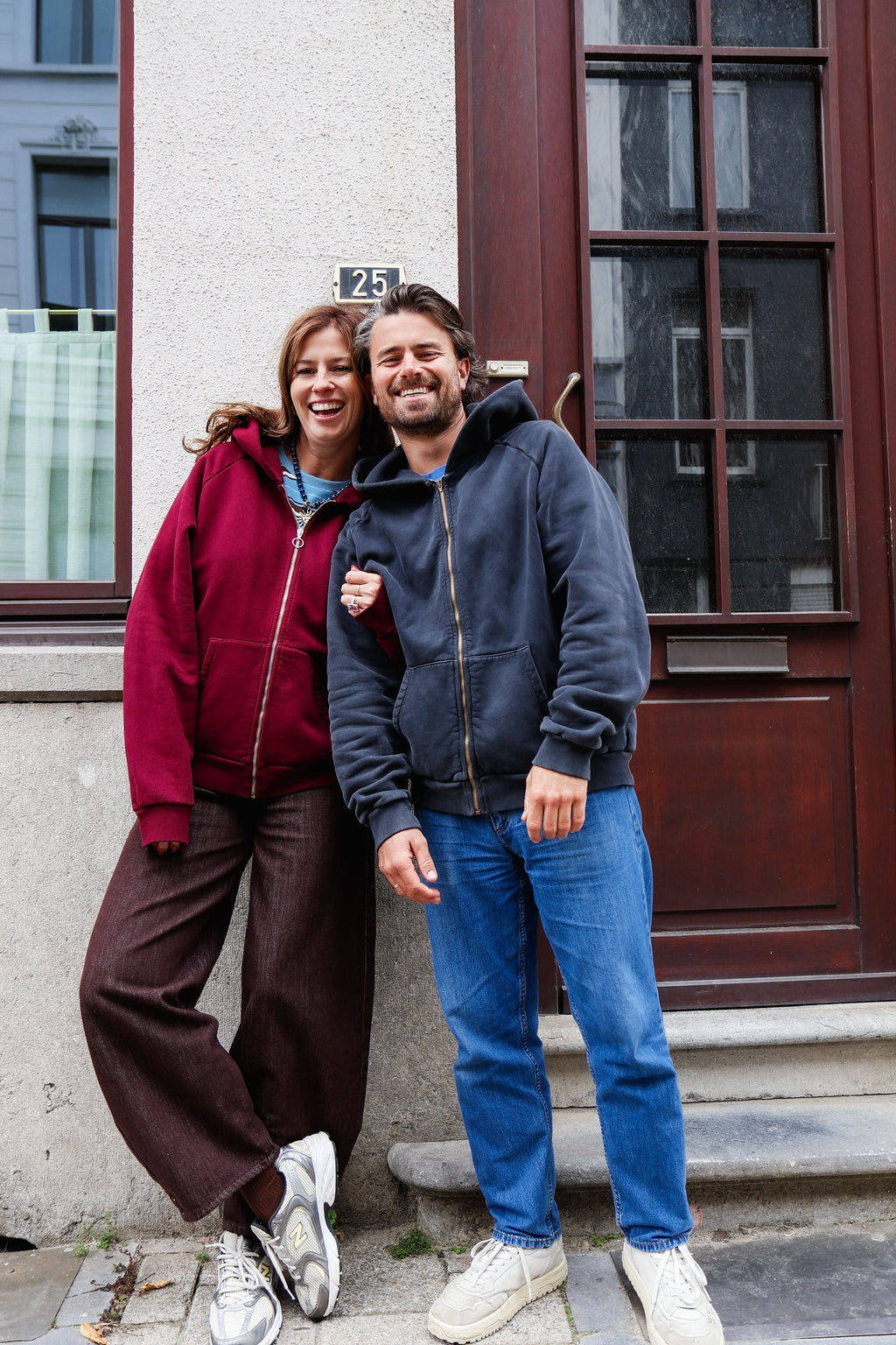 burgundy SMILEY hoodie - women