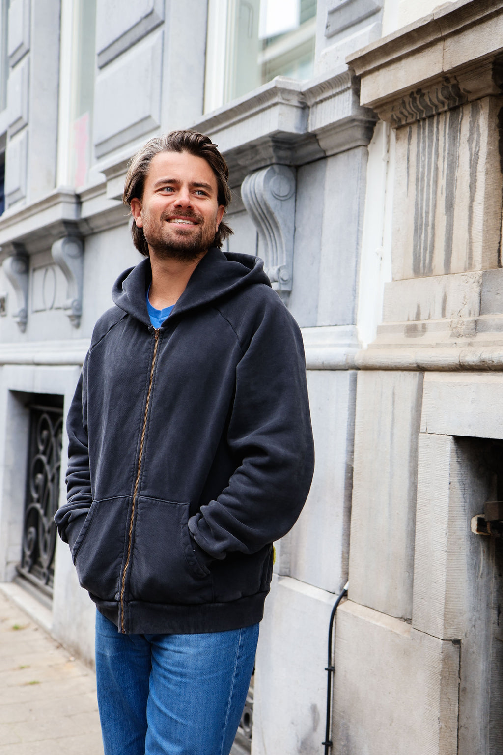dark grey SMILEY hoodie - men