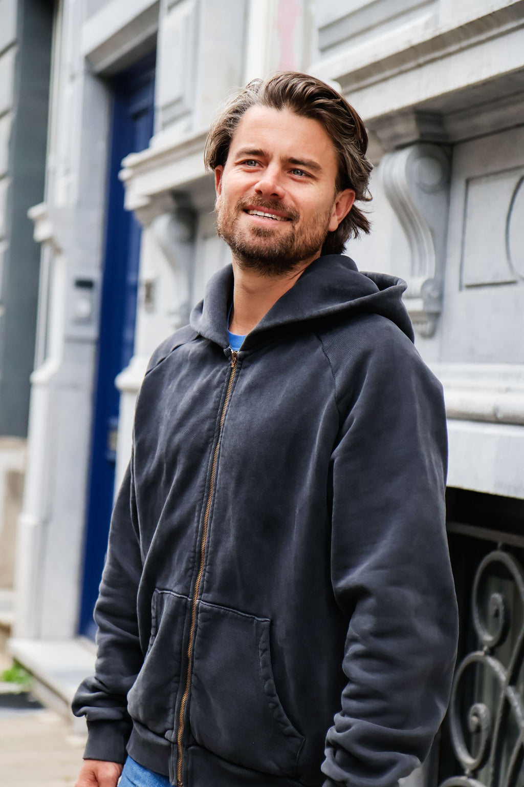 dark grey SMILEY hoodie - men