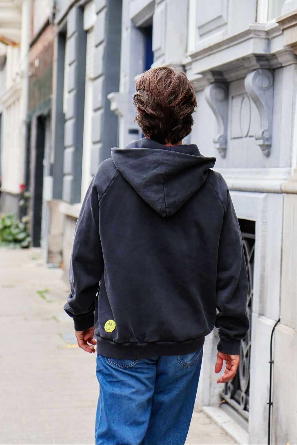 dark grey SMILEY hoodie - men