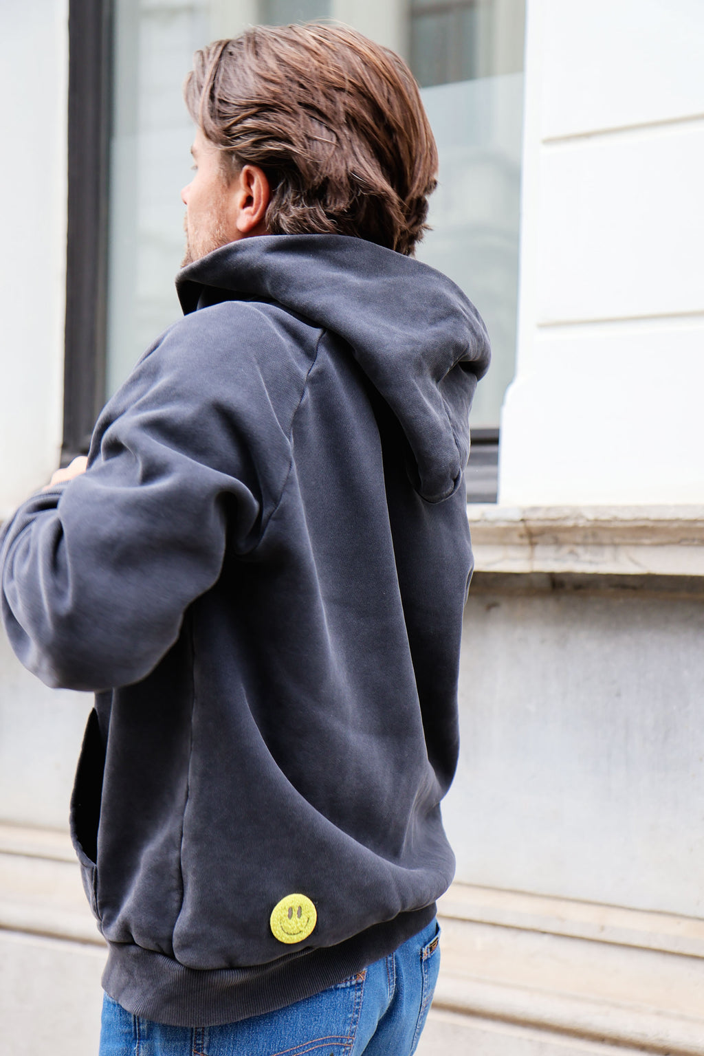 dark grey SMILEY hoodie - men