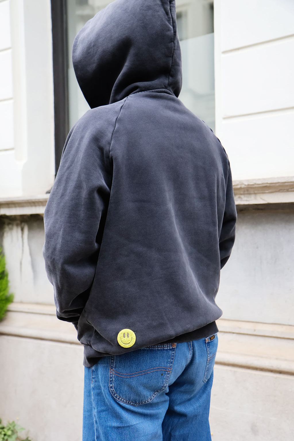 dark grey SMILEY hoodie - men