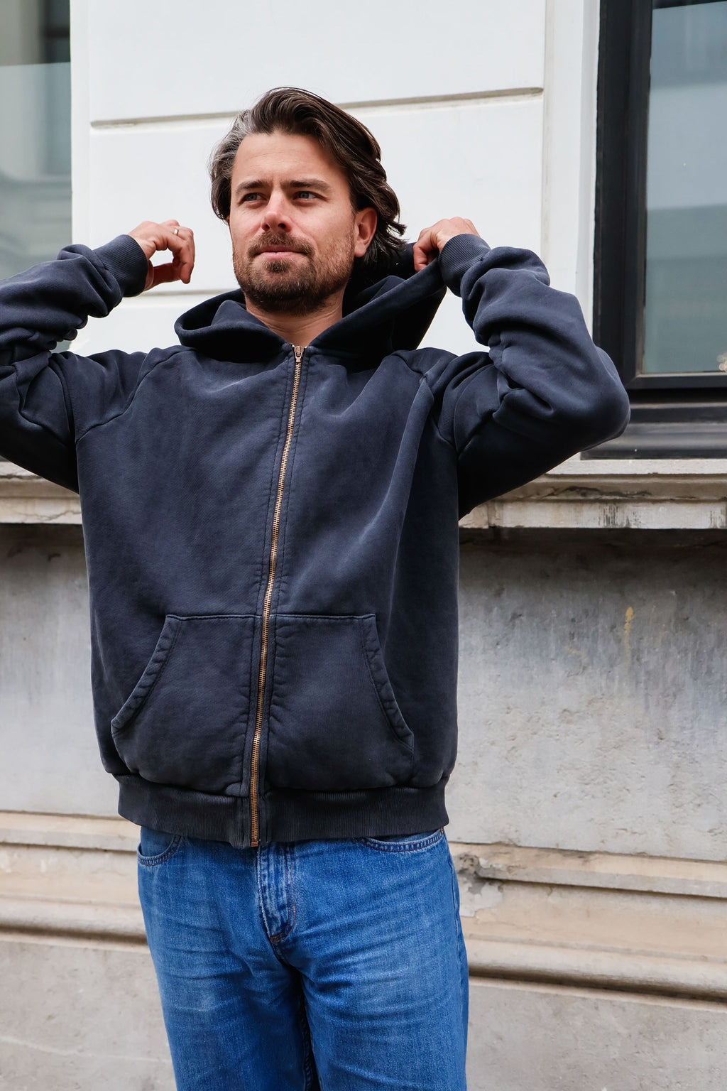 dark grey SMILEY hoodie - men